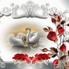Схема вышивки «лебеди»