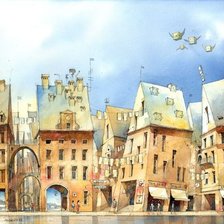 Схема вышивки «городок»