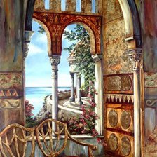 Схема вышивки «южный дворик»