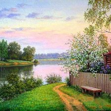 Схема вышивки «деревня»