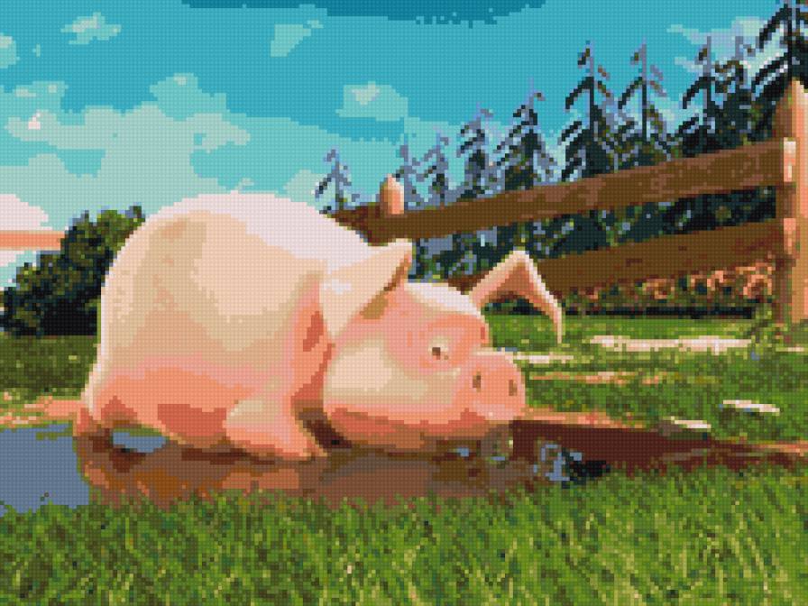 поросенок - домашний скот, поросенок, свинка, животные - предпросмотр