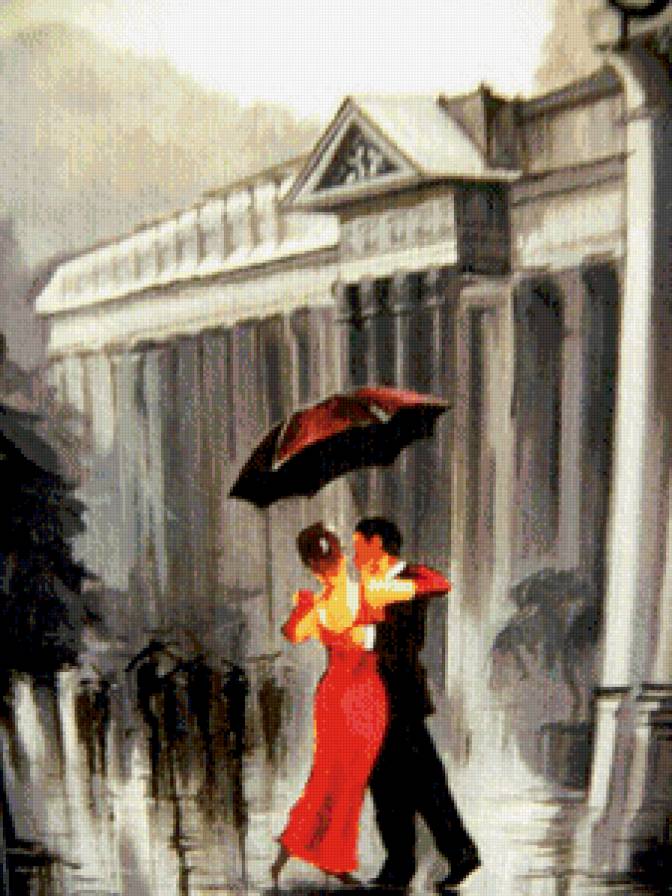 танец под дождём - город, любовь, страсть, танец, пара, монохром, дождь - предпросмотр