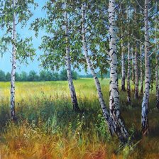 Схема вышивки «берёзовая роща»