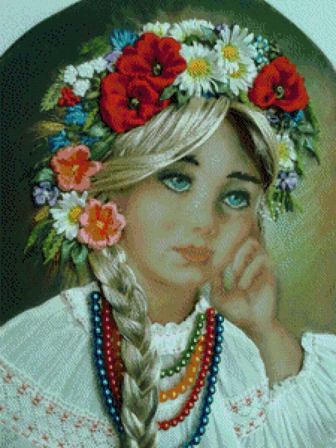 серия ,,женщины" - женщина.венок - предпросмотр