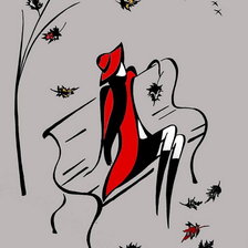 Схема вышивки «девушка на лавочке»