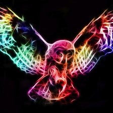 Схема вышивки «неоновая сова»