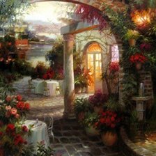 Схема вышивки «уютный дворик»