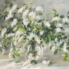 Схема вышивки «букет белой сирени»