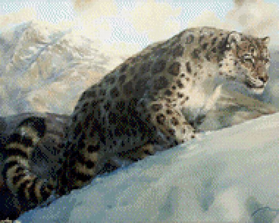 0205 - природа, кошка, красота, барс, кошки, животные, картина - предпросмотр