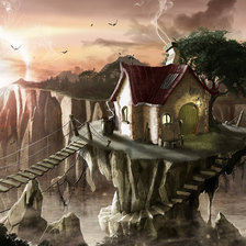 Схема вышивки «домик в горах»