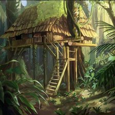 Схема вышивки «дом на дереве»