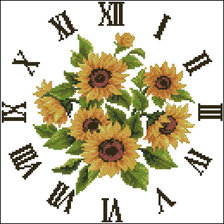 Схема вышивки «Часы "Подсолнухи"»