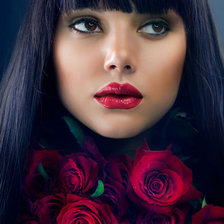 Схема вышивки «портрет с розами»