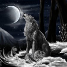 Схема вышивки «одинокий волк»