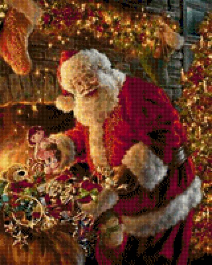 Санта с подарками - зима, рождество, новый год, санта - предпросмотр