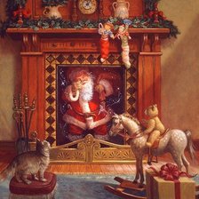 Схема вышивки «Тише.... Санта в доме))))))))))»