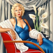 Схема вышивки «девушка в кресле»