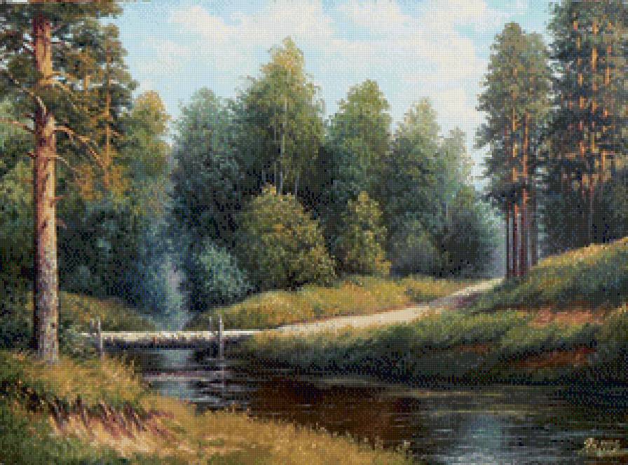 мостик через реку - предпросмотр