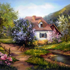 Схема вышивки «уютный домик»