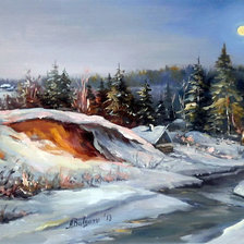 Схема вышивки «зимний вечер»