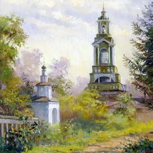 Схема вышивки «церквушка»