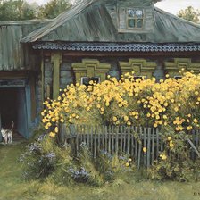 Схема вышивки «домик в деревне»