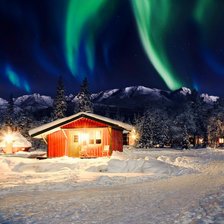 Схема вышивки «Дом в горах»