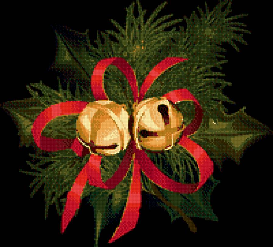 Венок - колокольчик, рождество, венок, новый год - предпросмотр