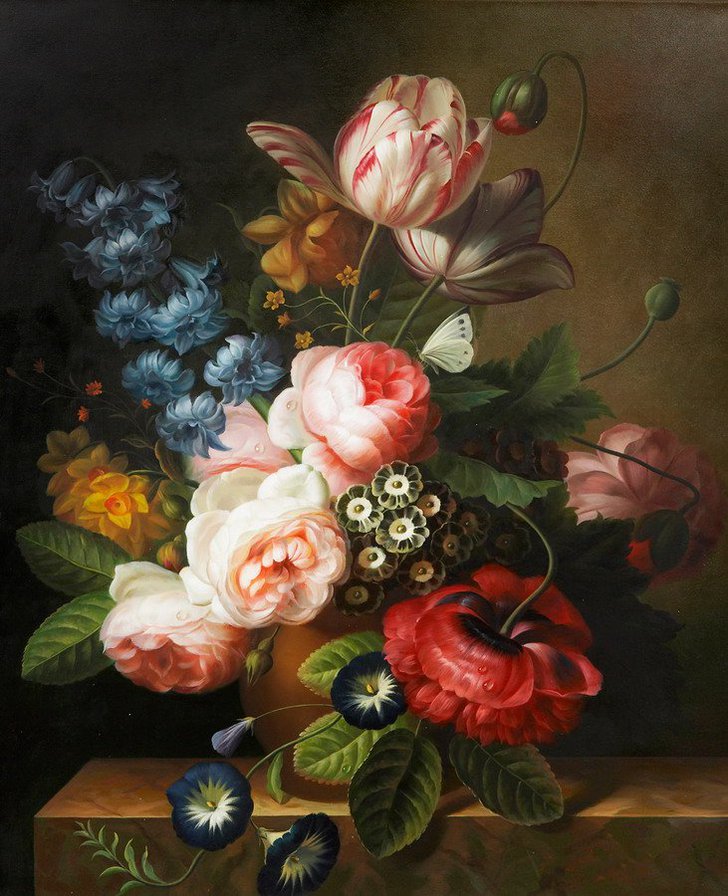 Старинная картина - букет - оригинал