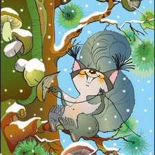 Схема вышивки «запасливый бельченок»