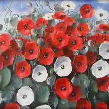 Схема вышивки «панель с маками»