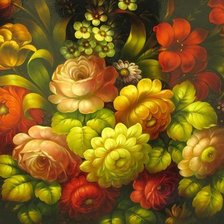 Схема вышивки «роспись с цветами»