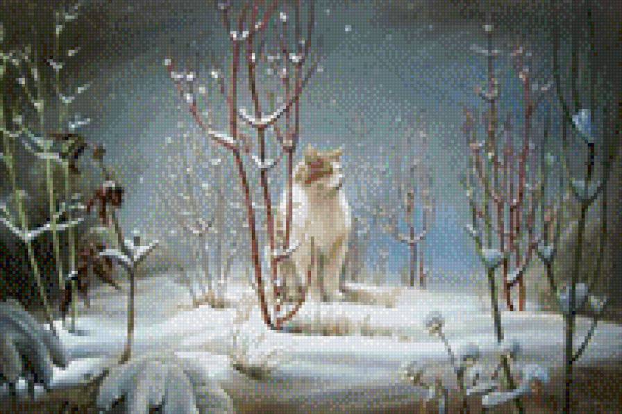 Котик Снежок - кот, снег, зима - предпросмотр