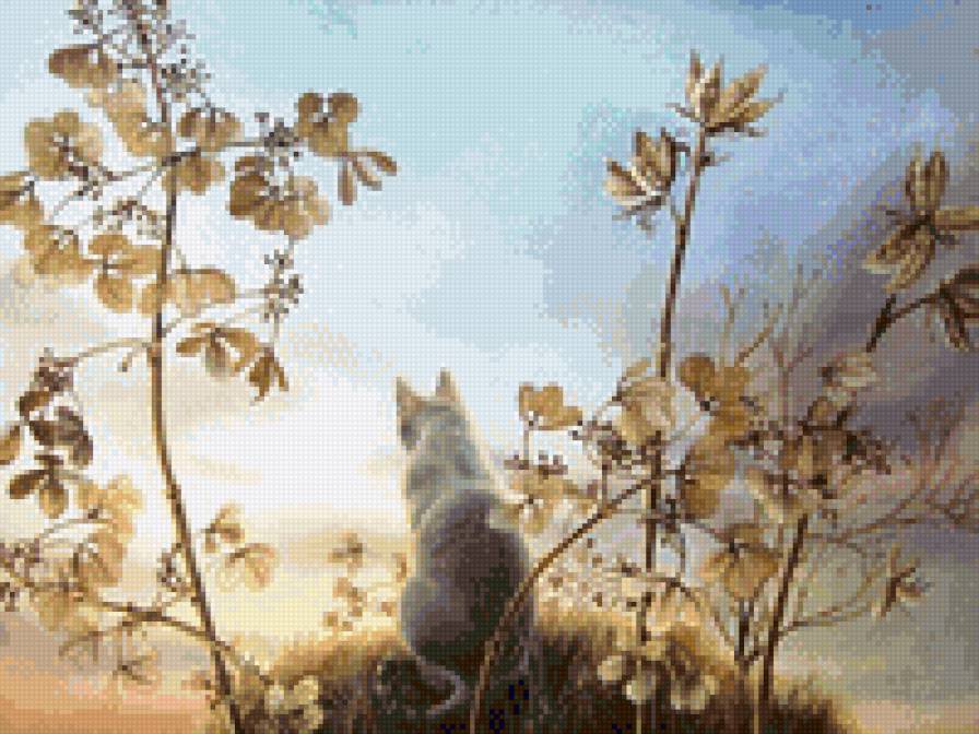 Опа!.. Мышь! - осень, листва, кот - предпросмотр