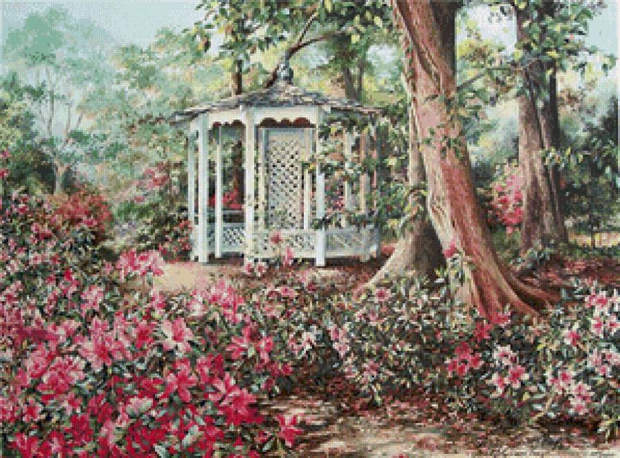 беседка - цветы - предпросмотр