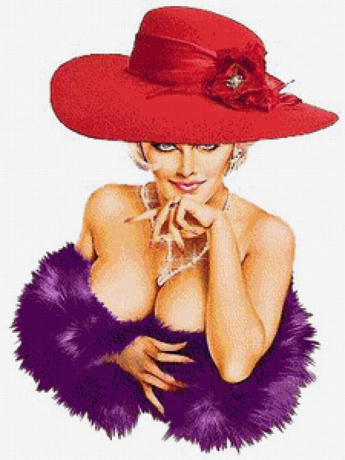 мадам в шляпе - портрет, девушка - предпросмотр