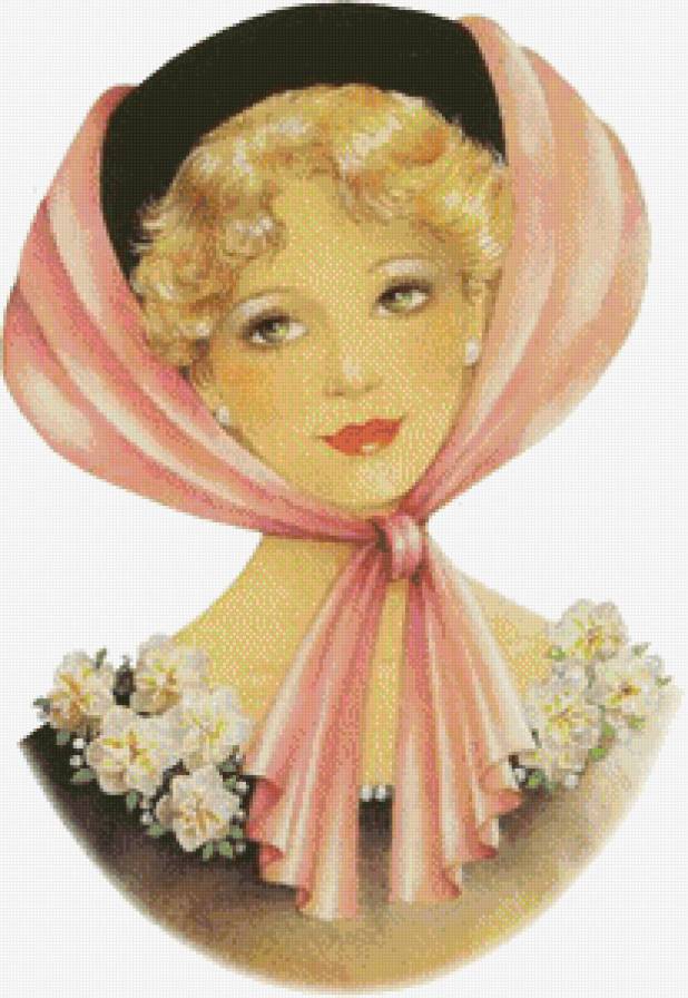 мадам в шляпе - девушка, портрет - предпросмотр