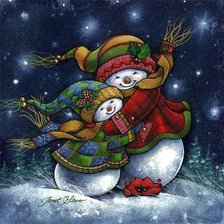 Схема вышивки «сніговик»