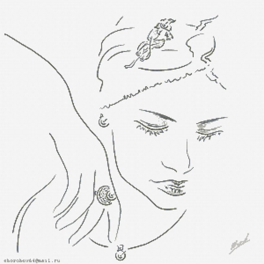 девушка - монохром - предпросмотр