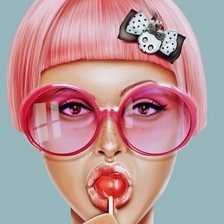 Схема вышивки «девушка с чупа-чупсом»