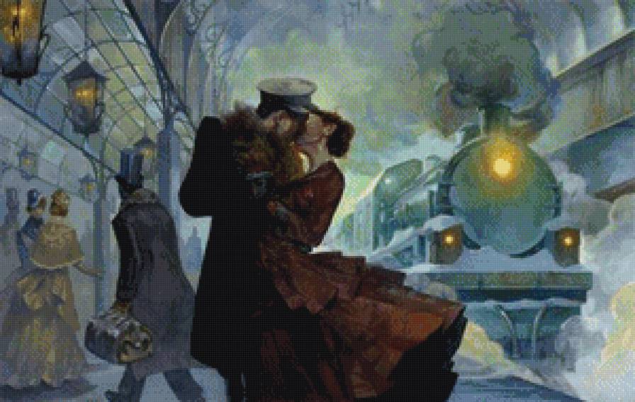 поцелуй на прощание - страсть, пара, поцелуй, поезд, любовь, дорога, вокзал, прощание - предпросмотр