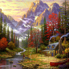 Схема вышивки «Томас Кинкейд, пейзаж»