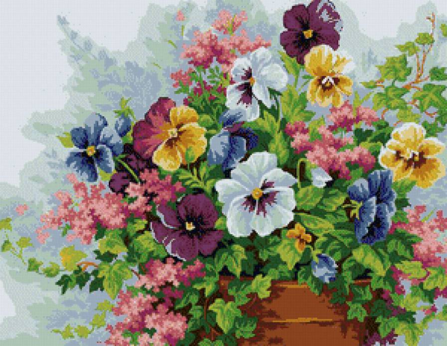 анютки - анютки, букет, цветы - предпросмотр