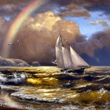 Схема вышивки «парусник»