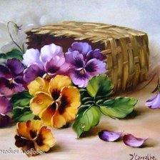 Схема вышивки «анютины глазки»