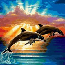 Схема вышивки «Дельфины»