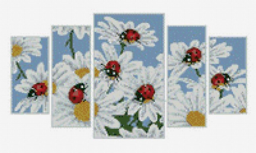 ромашка5 - ромашка божья коровка цветы - предпросмотр