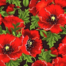 Схема вышивки «подушка маки»