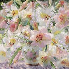 Схема вышивки «белые лилии»