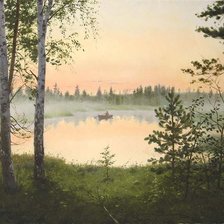 Схема вышивки «Утро над рекой»